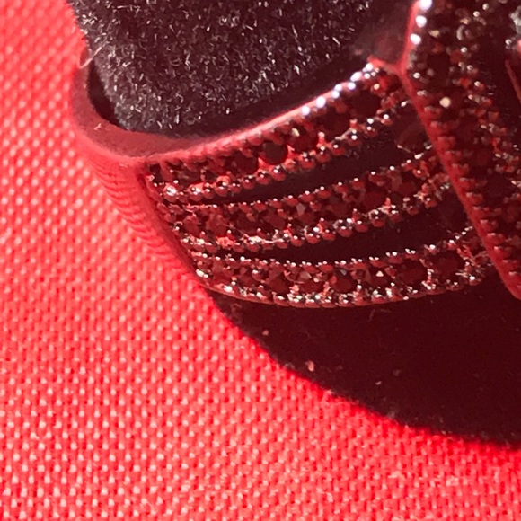 Black Sapphire W Halo Black Gold Filled Ring - Picture 7 of 8